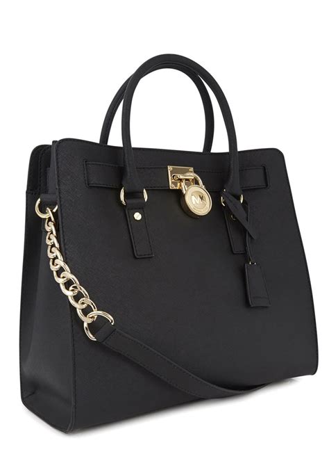 michael kors hamilton large black saffiano|Michael Kors Hamilton saffiano bag.